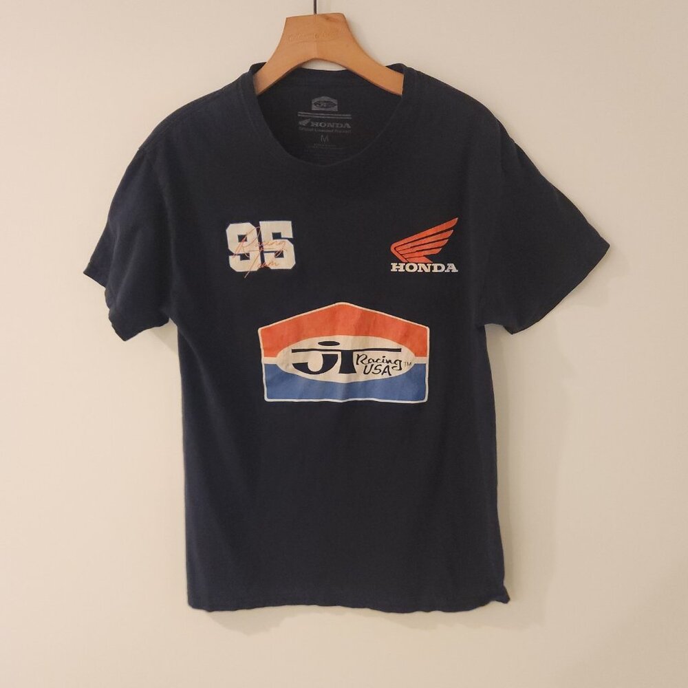 Official Honda x JT Racing Team USA 95 Motocross T-shirt Black Medium Runs Small - Picture 2 of 9